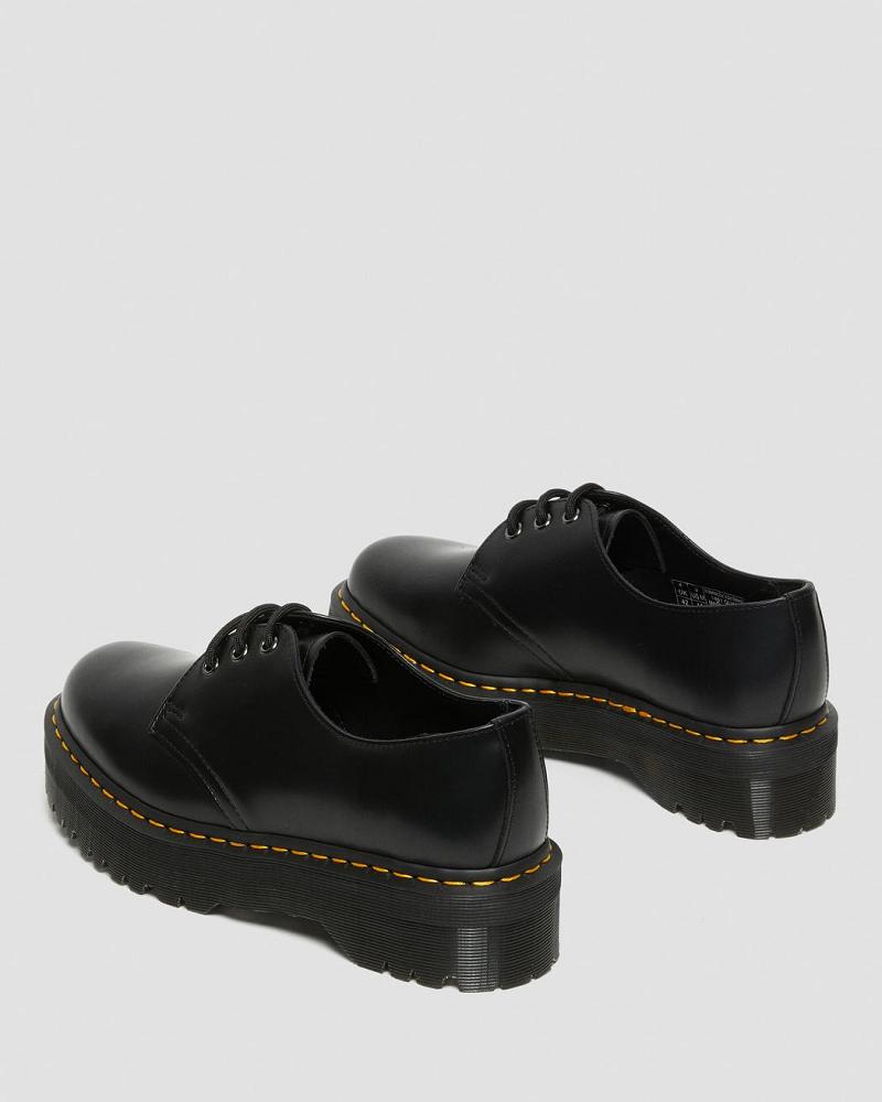 Men's Dr Martens 1461 Smooth Leather Platform Shoes Black | AU 624DFM